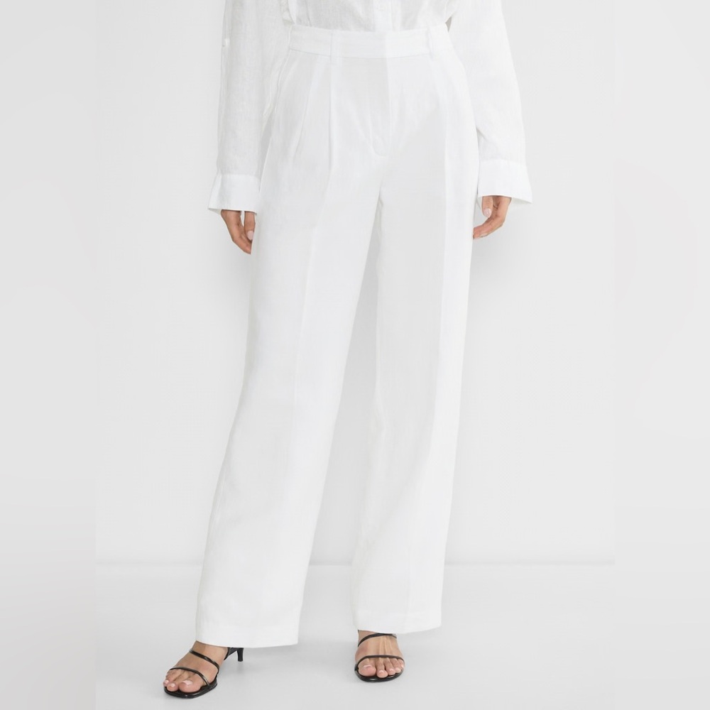 ARITZIA EFFORTLESS LINEN PANT WHITE